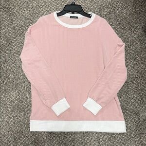 Pink and White Long Sleeve Sweater women’s medium
